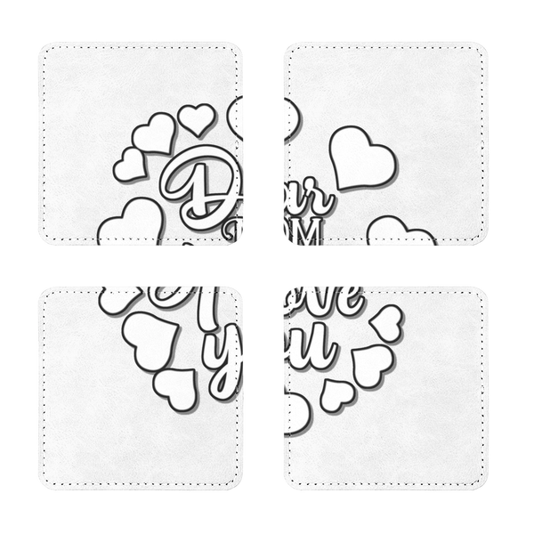 HeartsMomILoveU Sublimation Coasters Pack of Four