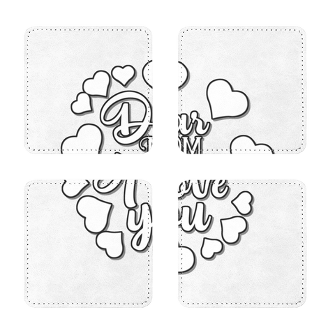 HeartsMomILoveU Sublimation Coasters Pack of Four