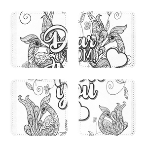 peacocksMomILoveU Sublimation Coasters Pack of Four