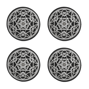 MetatronCubeSilver Sublimation Coasters Pack of Four