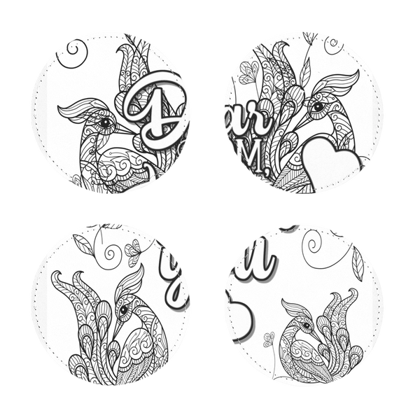 peacocksMomILoveU Sublimation Coasters Pack of Four