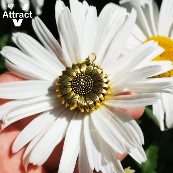 Open Locket Sunflower Necklace