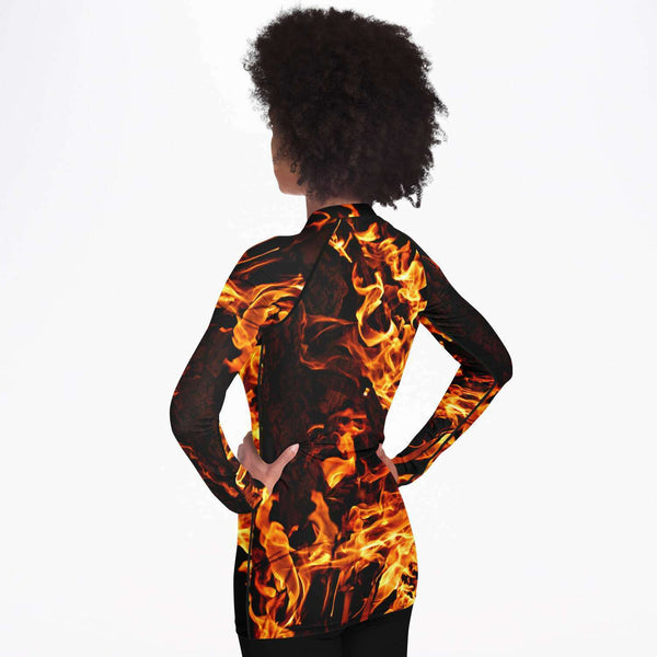 XS-4XL Fire Flames Mens Rashguard,Long Sleeve SlimFit top,UPF 50+,Printed & Handsewn Rashguard Mens Swimwear,mens sportswear,mens sporty top