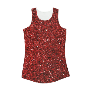 red sparkly Women Performance Tank Top