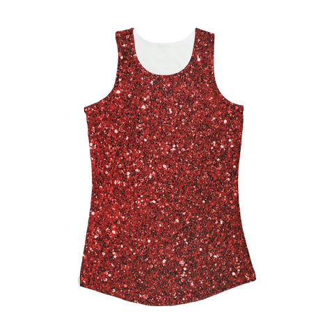 red sparkly Women Performance Tank Top