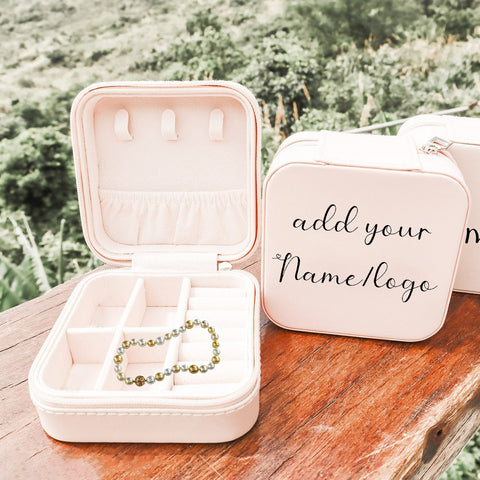 Personalized Name Bridesmaid Jewelry Box Portable Display Cabinet Travel Storage Gift
