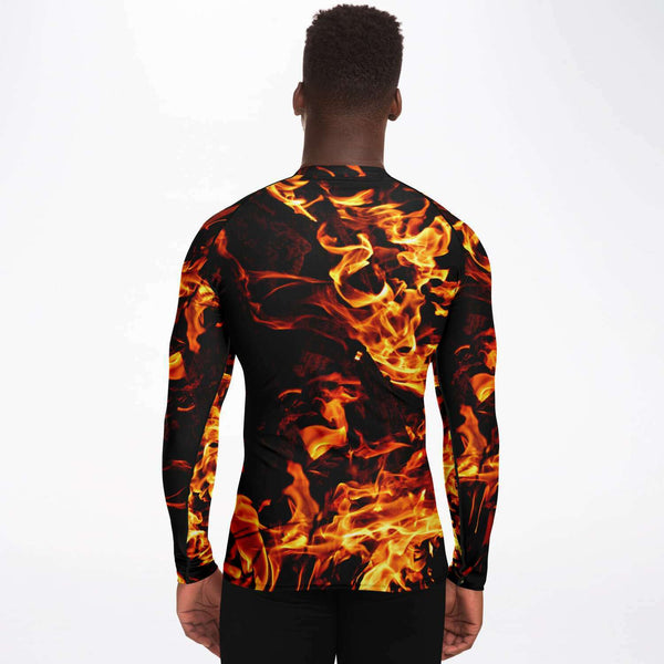 XS-4XL Mens Rashguard Long Sleeve SlimFit, UPF 50+,Printed & Handsewn