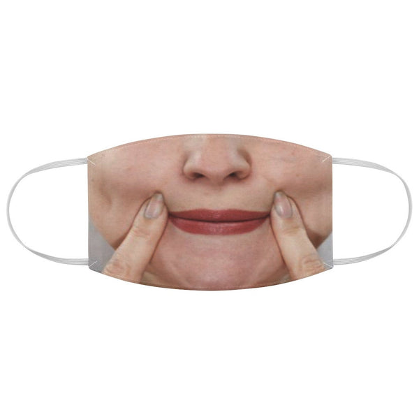 I&#39;m Smiling, Really! 3D Printed Realistic Expression Unisex Fabric Mask. Light/Medium/Dark/Adult/Kids, Reusable 2 layer Polyester