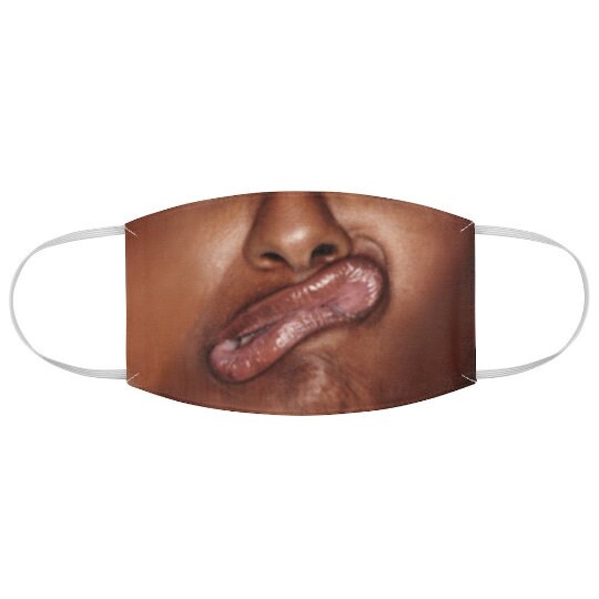 Crooked Mouth Printed Realistic  Fabric Face Mask for Light,Med/Dark  /Adults/Kids, Reusable 2 layer Polyester Cloth