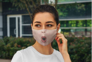 Oh in my Face  Realistic   Fabric Mask.Light,Medium/Dark  ,Adult/Kids Washable 2 layer Fabric, Thoughtful Funny Valentine&#39;s Gift