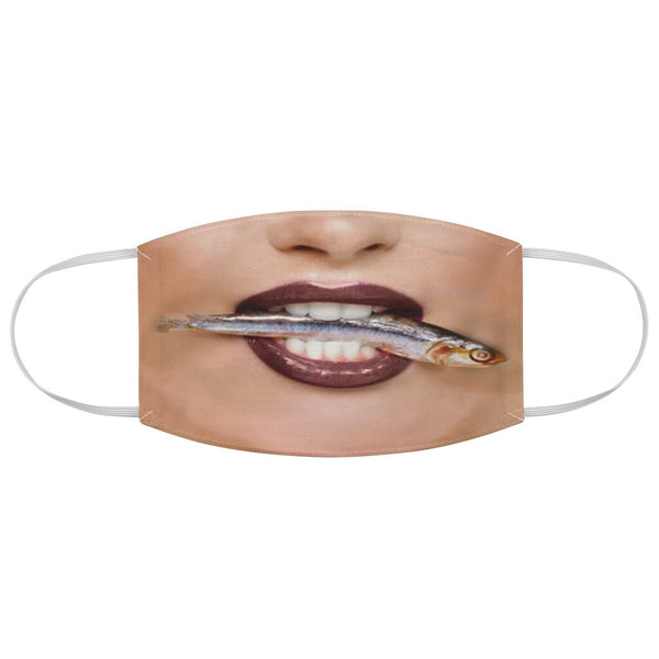 Fishy Mouth Printed Realistic 3d Expression Unisex Fabric Mask for Light   , Medium   and Dark , Reusable 2 layer Polyester Cloth