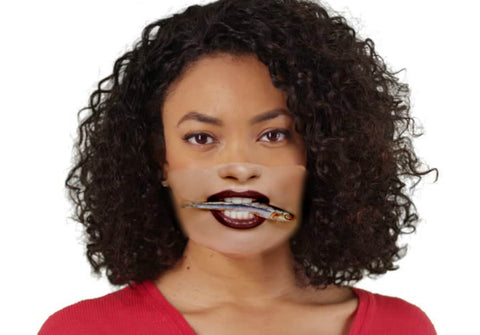 Fishy Mouth Printed Realistic 3d Expression Unisex Fabric Mask for Light   , Medium   and Dark , Reusable 2 layer Polyester Cloth
