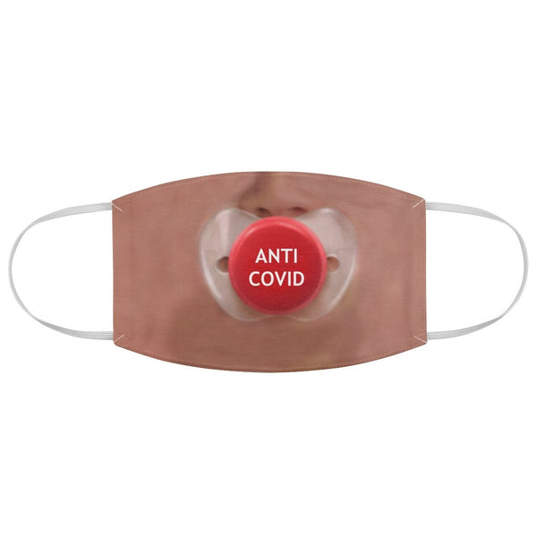 Anti Covid Baby Pacifier 3D Printed Realistic Expression Unisex Fabric Mask, Light, Medium and Dark  , Reusable 2 layer Polyester Cloth