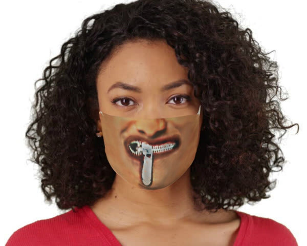 Zipped Lips  Realistic   Face Mask for Light,Medium/Dark skin/Adults/Kids,Washable Reusable 2 layer Polyester,Funny Valentine&#39;s Gift