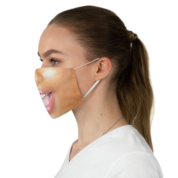 Hey Smiley Happy Face  Realistic   Fabric Mask forLight,Med/Dark/Adults/Kids, Reusable 2 layer Polyester Cloth,Funny Valentine&#39;s Gift