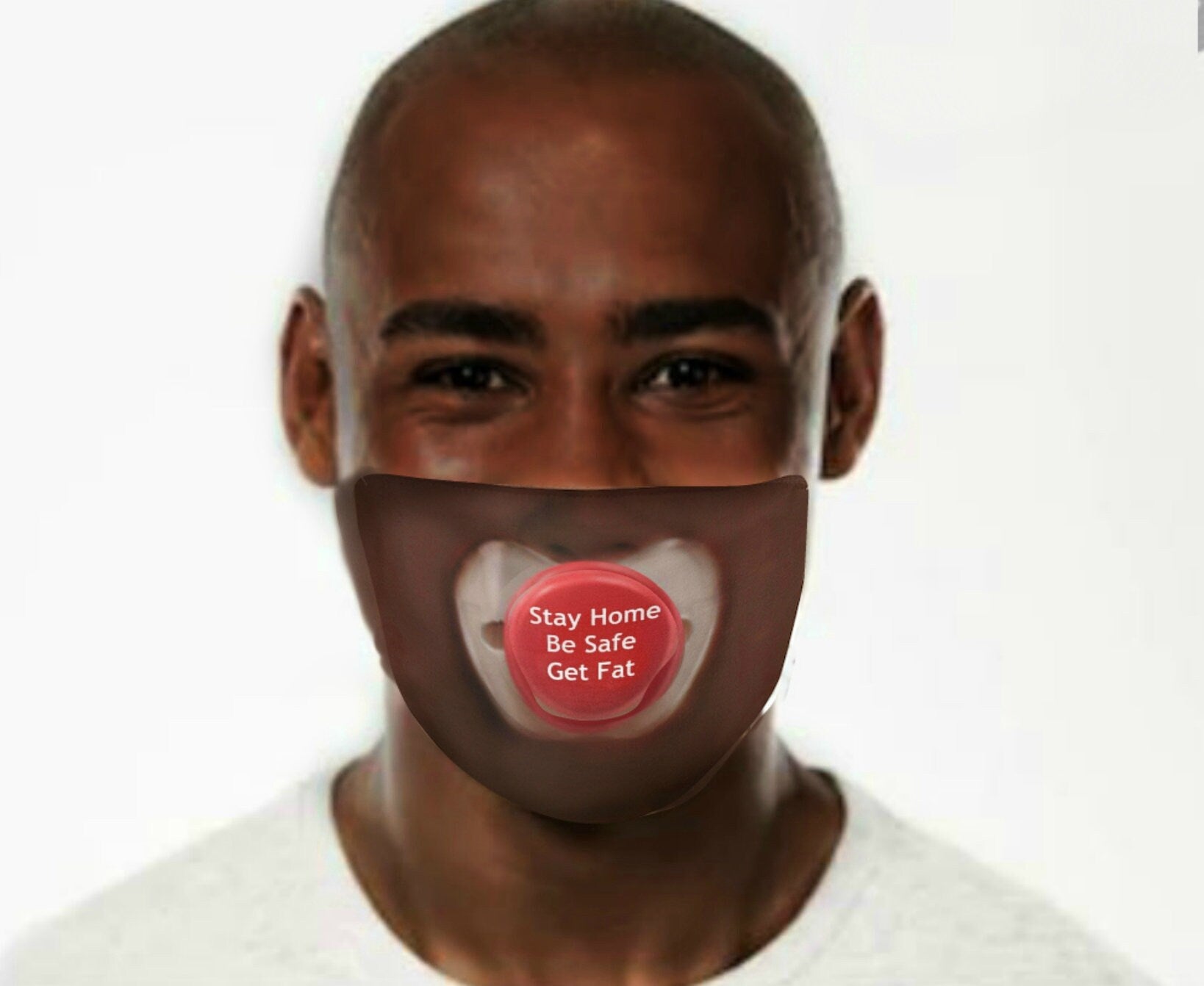 Stay Home Get Fat 3DPrinted Realistic Expression Unisex Fabric Mask - Light/Medium/Dark/Adult/Kids,Washable Reusable 2 layer Polyester Cloth