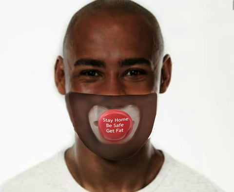 Stay Home Get Fat 3DPrinted Realistic Expression Unisex Fabric Mask - Light/Medium/Dark/Adult/Kids,Washable Reusable 2 layer Polyester Cloth
