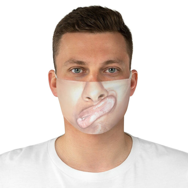 Crooked Mouth Printed Realistic  Fabric Face Mask for Light,Med/Dark  /Adults/Kids, Reusable 2 layer Polyester Cloth