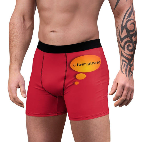 6 feet please Anti-covid Men&#39;s Boxer Briefs,Gift for Him/Christmas/Birthday/Engagement/Anniversary/Funny/Halloween/Thanksgiving/Valentine