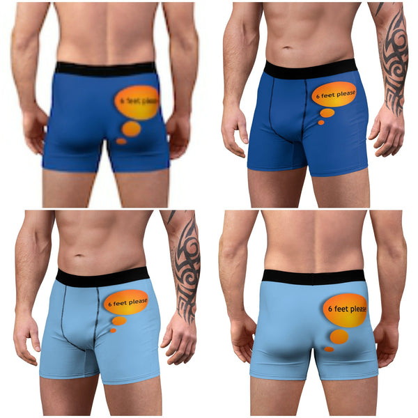 6 feet please Anti-covid Men&#39;s Boxer Briefs,Gift for Him/Christmas/Birthday/Engagement/Anniversary/Funny/Halloween/Thanksgiving/Valentine