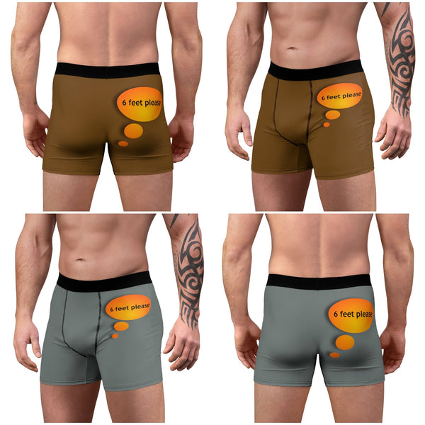 6 feet please Anti-covid Men&#39;s Boxer Briefs,Gift for Him/Christmas/Birthday/Engagement/Anniversary/Funny/Halloween/Thanksgiving/Valentine
