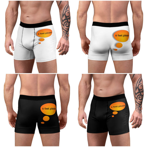 6 feet please Anti-covid Men&#39;s Boxer Briefs,Gift for Him/Christmas/Birthday/Engagement/Anniversary/Funny/Halloween/Thanksgiving/Valentine
