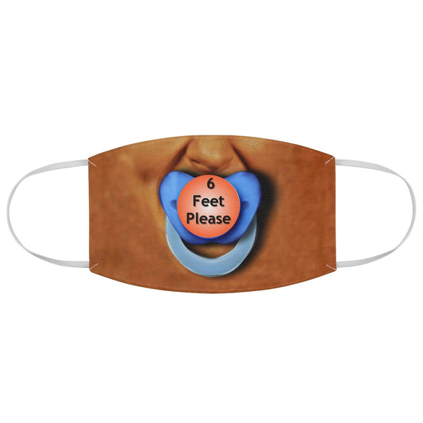 6 Feet Please 3D Printed Baby Pacifier Realistic Expression Unisex Fabric Mask for Light, Medium & Dark  , Reusable Washable Cloth