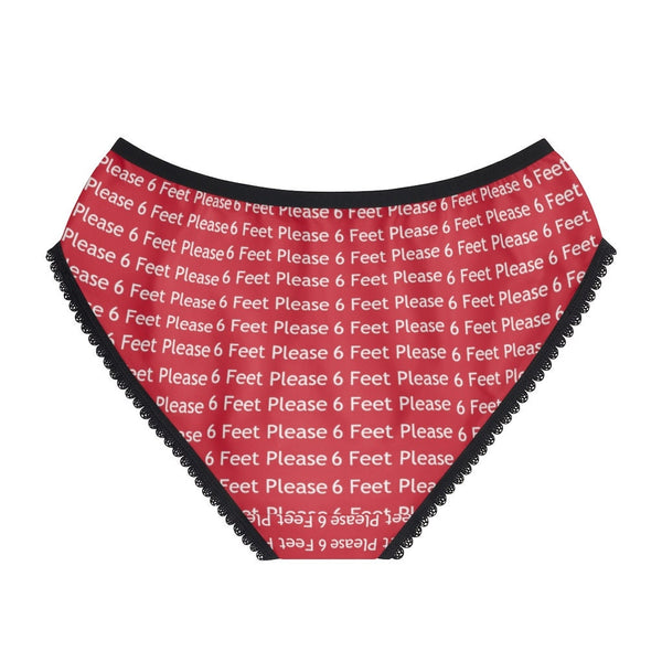 All Over Print 6 feet please Anti-covid slogan Ladies Briefs in lightweight fabric, various colors & sizes