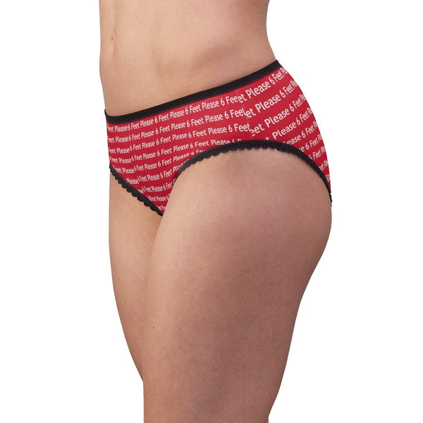 All Over Print 6 feet please Anti-covid slogan Ladies Briefs in lightweight fabric, various colors & sizes