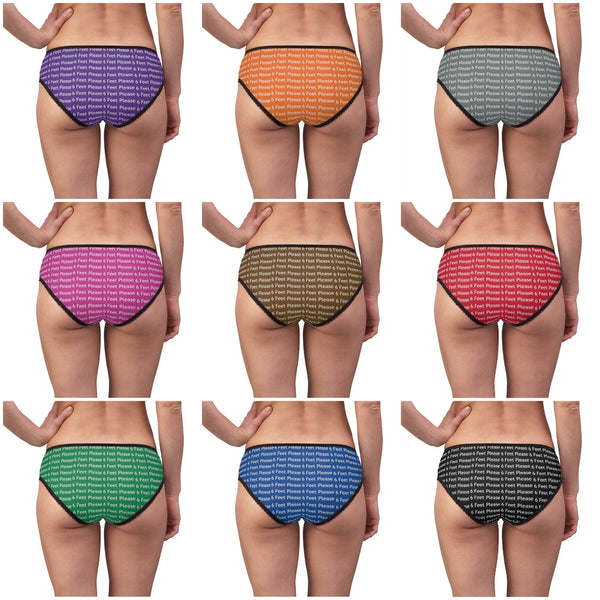All Over Print 6 feet please Anti-covid slogan Ladies Briefs in lightweight fabric, various colors & sizes