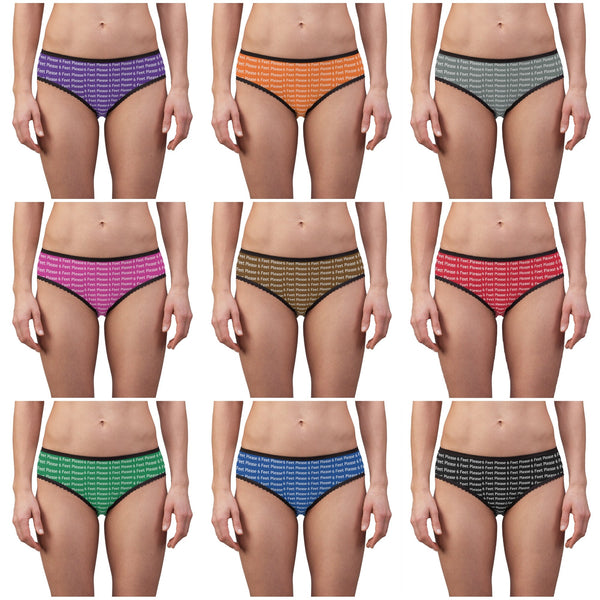 All Over Print 6 feet please Anti-covid slogan Ladies Briefs in lightweight fabric, various colors & sizes