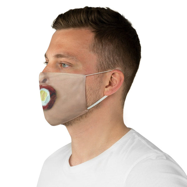 Suck Eggs 3D Printed Realistic Expression Unisex Fabric Mask for Light/Medium/Dark  /Adult/Kids, Washable 2 layer Polyester Cloth