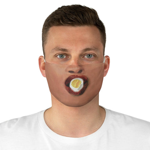 Suck Eggs 3D Printed Realistic Expression Unisex Fabric Mask for Light/Medium/Dark  /Adult/Kids, Washable 2 layer Polyester Cloth