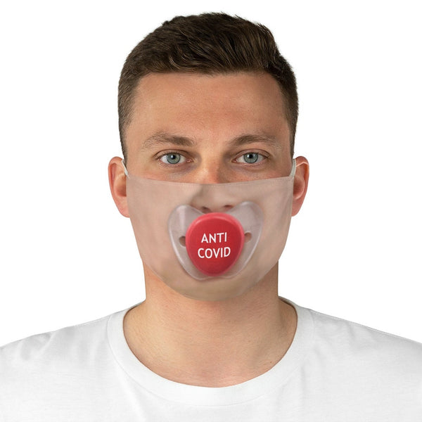Anti Covid Baby Pacifier 3D Printed Realistic Expression Unisex Fabric Mask, Light, Medium and Dark  , Reusable 2 layer Polyester Cloth
