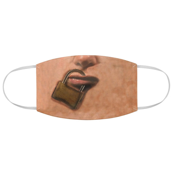 Padlocked mouth 3D  Printed Realistic Expression Unisex Fabric Mask for Light, Medium and Dark  , Reusable 2 layer Polyester