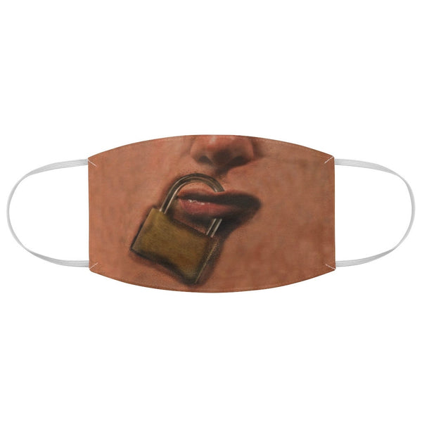 Padlocked mouth 3D  Printed Realistic Expression Unisex Fabric Mask for Light, Medium and Dark  , Reusable 2 layer Polyester