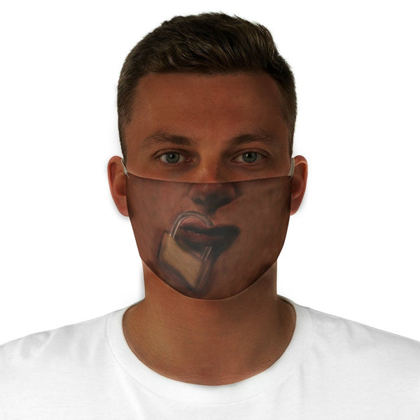 Padlocked mouth 3D  Printed Realistic Expression Unisex Fabric Mask for Light, Medium and Dark  , Reusable 2 layer Polyester