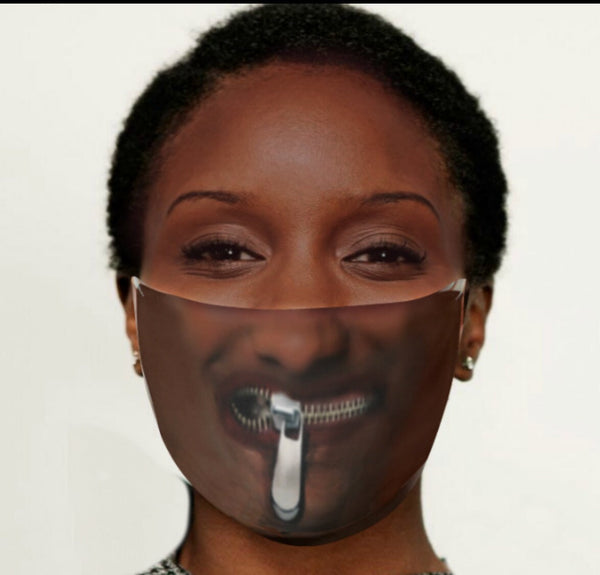 Zipped Lips  Realistic   Face Mask for Light,Medium/Dark skin/Adults/Kids,Washable Reusable 2 layer Polyester,Funny Valentine&#39;s Gift