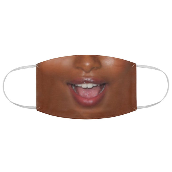 Hey Smiley Happy Face  Realistic   Fabric Mask forLight,Med/Dark/Adults/Kids, Reusable 2 layer Polyester Cloth,Funny Valentine&#39;s Gift