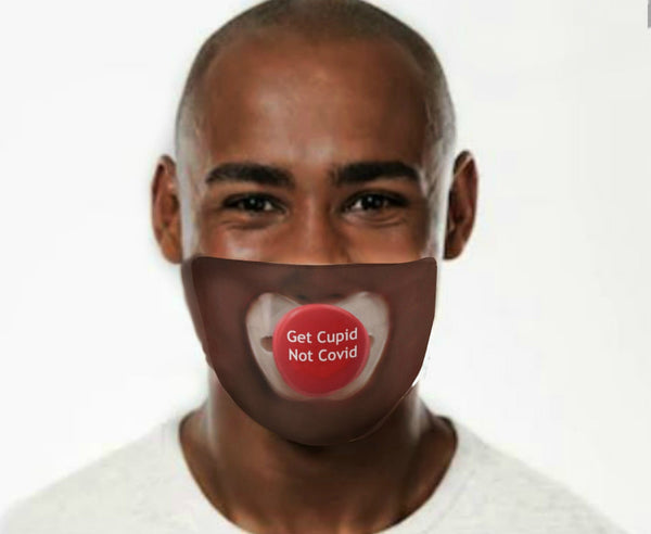 Get Cupid Not  3DPrinted Realistic Expression Unisex Fabric Mask,Light/Med/Dark/Adults/Kids,Washable Reusable 2 layer Polyester Cloth