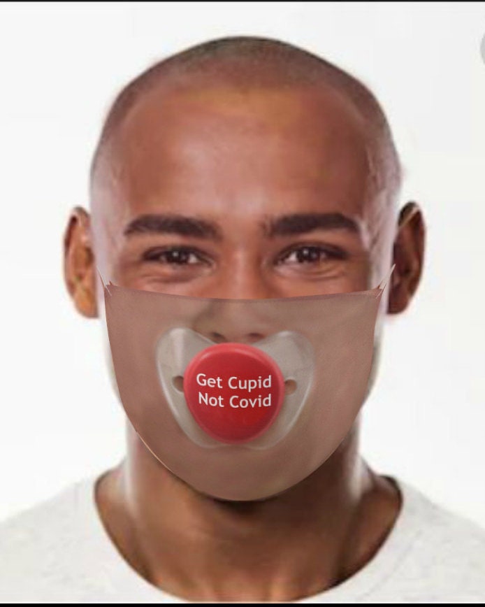 Get Cupid Not  3DPrinted Realistic Expression Unisex Fabric Mask,Light/Med/Dark/Adults/Kids,Washable Reusable 2 layer Polyester Cloth