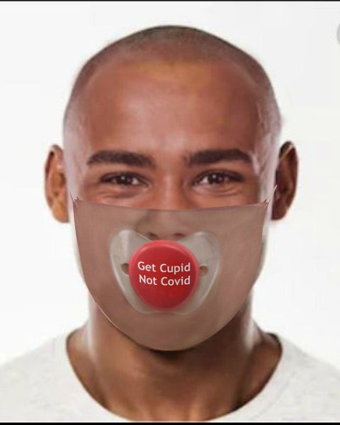 Get Cupid Not  3DPrinted Realistic Expression Unisex Fabric Mask,Light/Med/Dark/Adults/Kids,Washable Reusable 2 layer Polyester Cloth