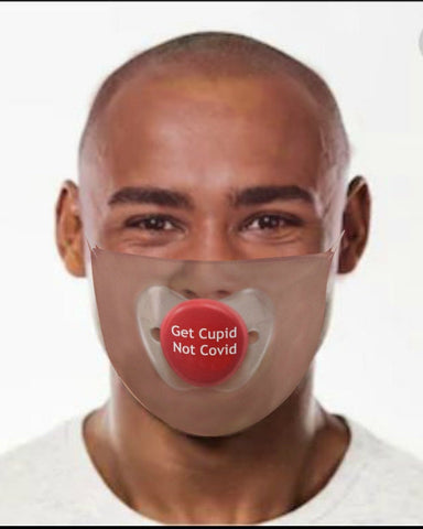 Get Cupid Not  3DPrinted Realistic Expression Unisex Fabric Mask,Light/Med/Dark/Adults/Kids,Washable Reusable 2 layer Polyester Cloth