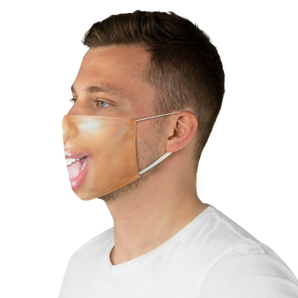 Hey Smiley Happy Face  Realistic   Fabric Mask forLight,Med/Dark/Adults/Kids, Reusable 2 layer Polyester Cloth,Funny Valentine&#39;s Gift