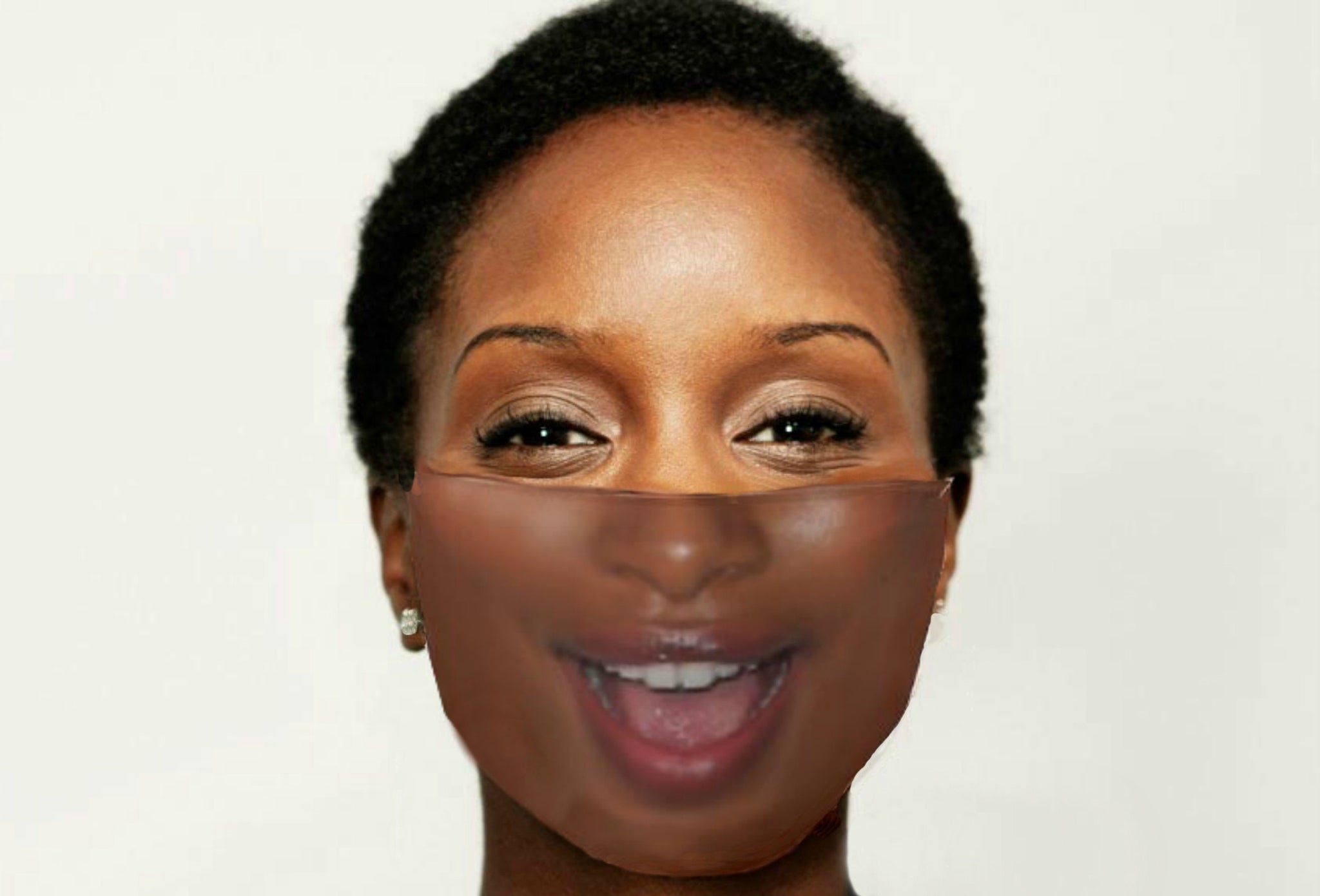 Hey Smiley Happy Face  Realistic   Fabric Mask forLight,Med/Dark/Adults/Kids, Reusable 2 layer Polyester Cloth,Funny Valentine&#39;s Gift