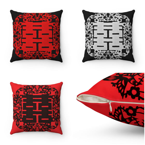 Double Happiness Chinese Symbol Fu,Pillow & Cover,Gift for Mothers Day/Chinese New Year/Housewarming/Graduation/Valentine/Wedding/Couple