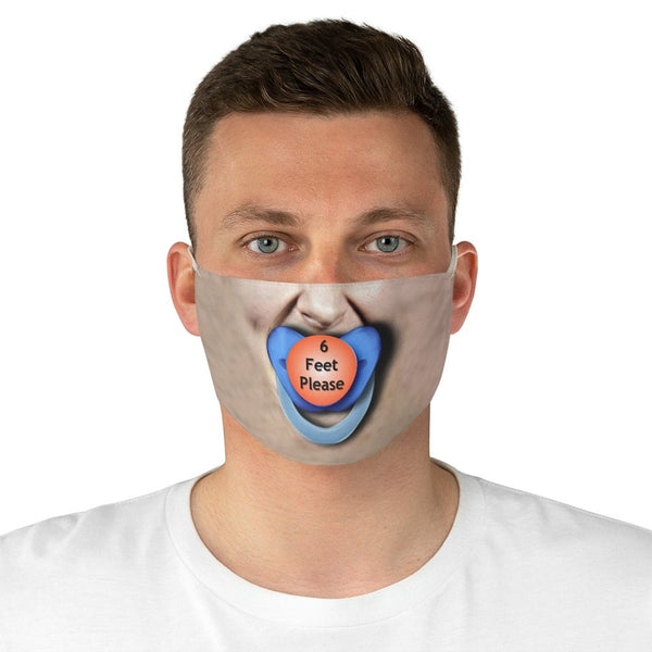 6 Feet Please 3D Printed Baby Pacifier Realistic Expression Unisex Fabric Mask for Light, Medium & Dark  , Reusable Washable Cloth