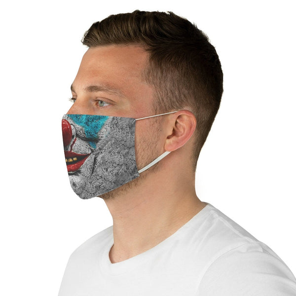 Psycho Crazy Scary Clown Halloween Face Mask 3D Printed Realistic Expression Unisex Fabric Mask for adults/kids. Reusable Washable