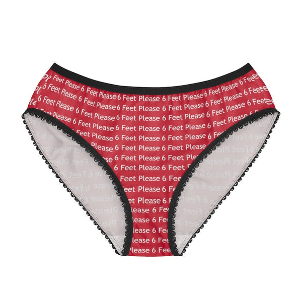 All Over Print 6 feet please Anti-covid slogan Ladies Briefs in lightweight fabric, various colors & sizes