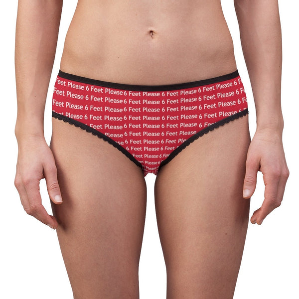 All Over Print 6 feet please Anti-covid slogan Ladies Briefs in lightweight fabric, various colors & sizes